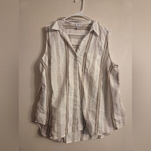 D à-s h Striped Sleeveless Button-Up Top